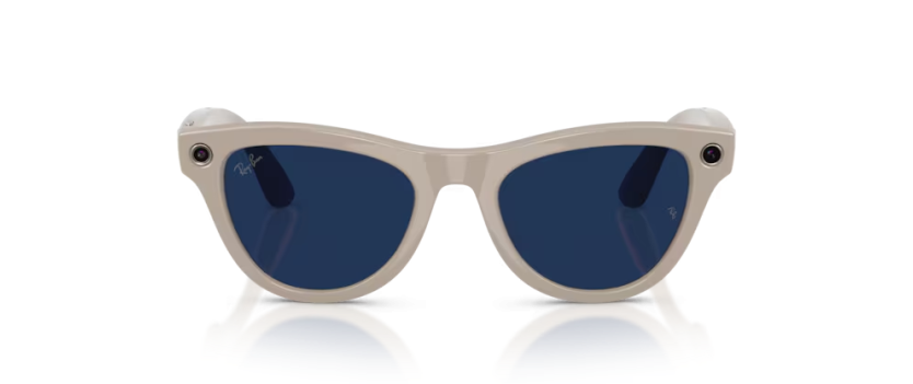Ray-Ban Meta Skyler gris poudré brillant