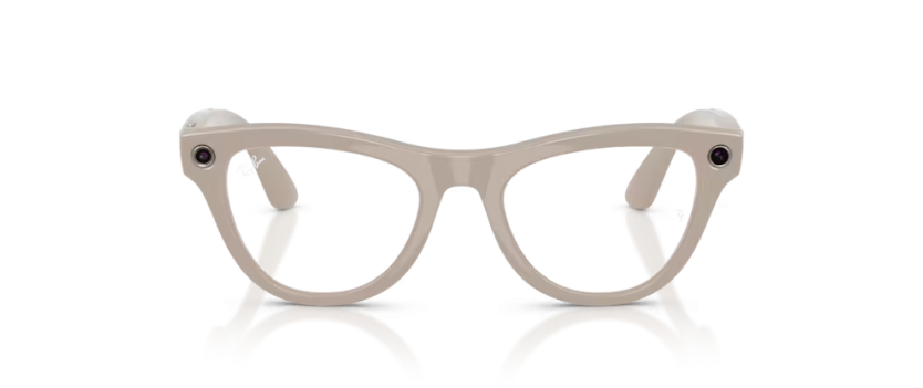 Ray-Ban Meta Skyler gris poudré brillant